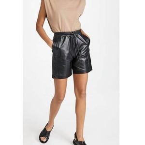 RtA Shorts Small 100% Lambskin Leather Drawstring Camden Moto Black